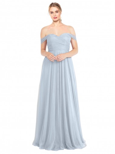 Light Sky Blue Strapless Sleeveless A-Line Evening Dress / Bridesmaid Dress Windon