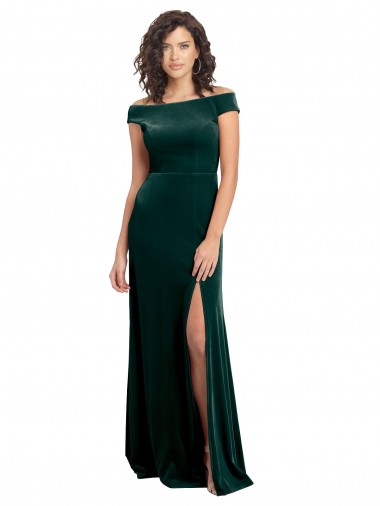 Dark Green Square Neck Cap Sleeves A-Line Formal Evening Gown / Prom Dress / Bridesmaid Dress Windon
