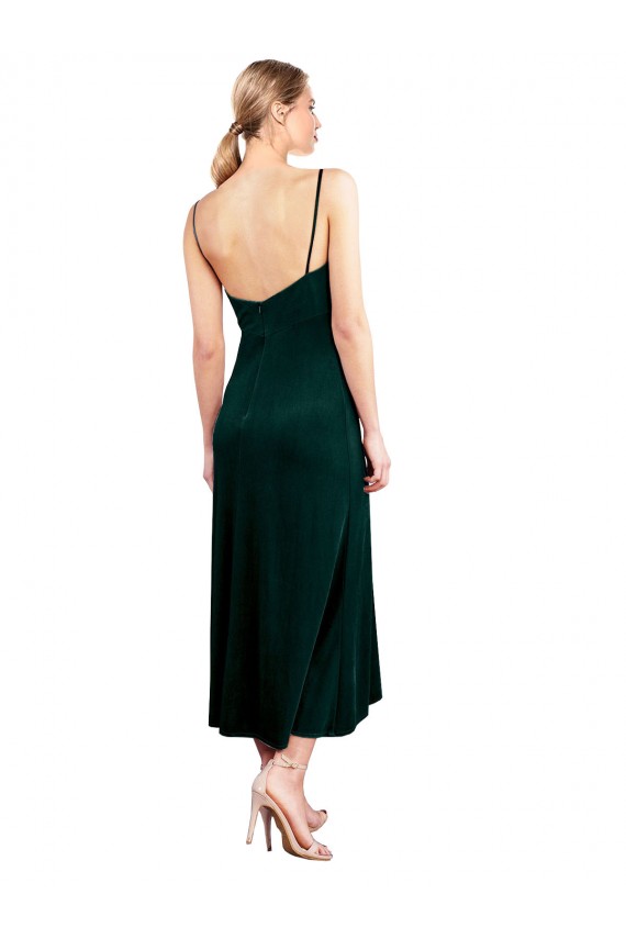 Dark Green Cowl Neck Sleeveless Low Back A-Line Prom Dress / Bridesmaid Dress Windon