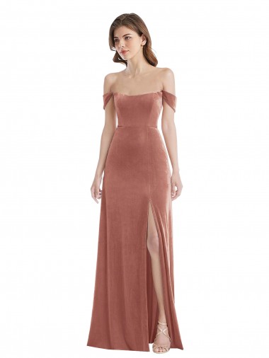 Cinnamon Rose Off the Shoulder Sleeveless A-Line Semi Formal Evening Dress / Prom Dress / Bridesmaid Dress Windon