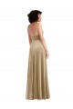Champagne Square Neck Sleeveless Low Back A-Line Formal Evening Gown / Prom Dress / Bridesmaid Dress Windon