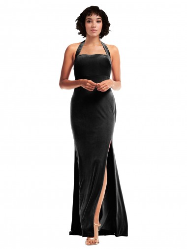 Black Halter Neck Sleeveless Low Back Mermaid Formal Evening Gown / Prom Dress / Bridesmaid Dress Windon